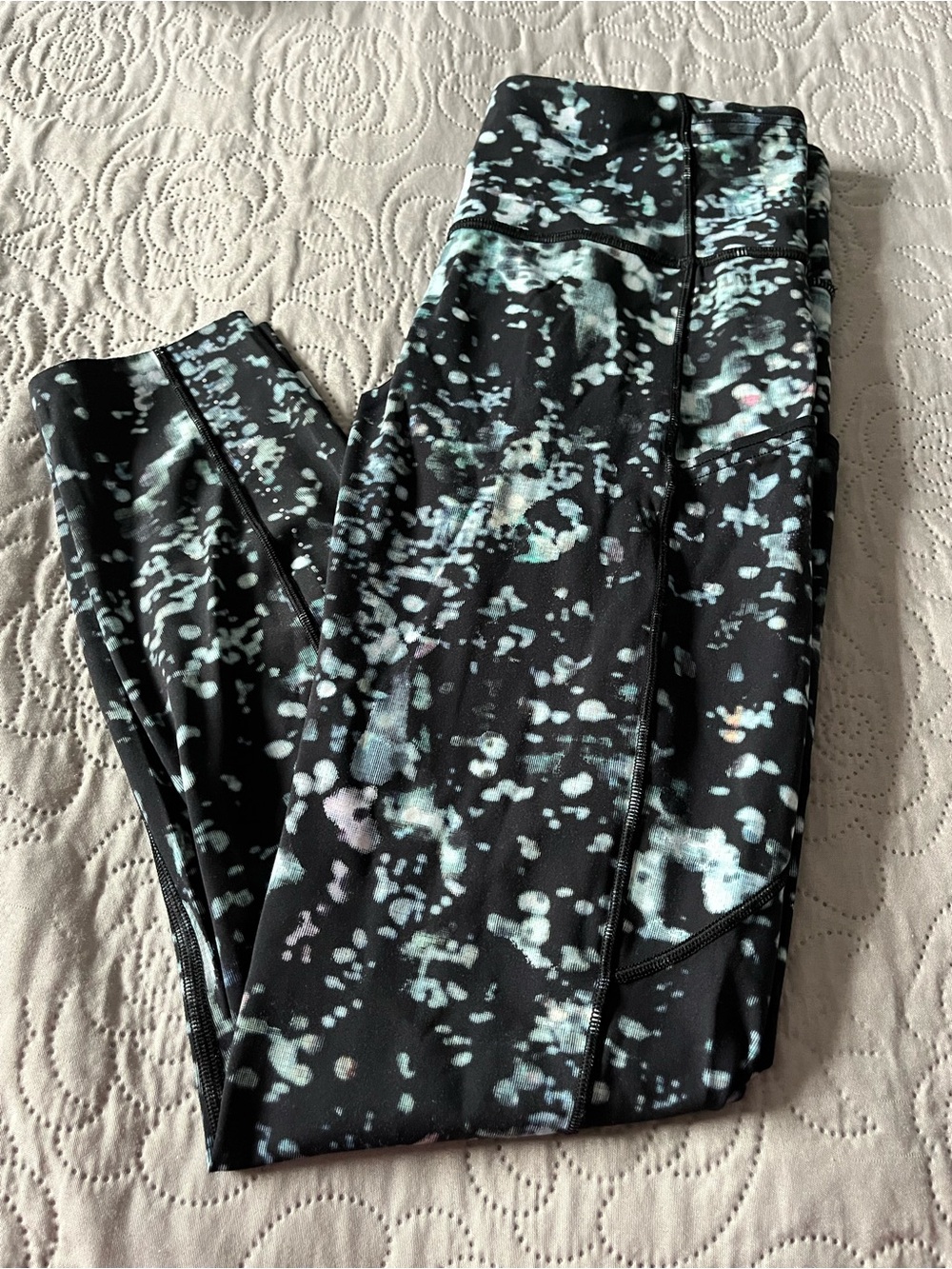 lululemon athletica Black Mint Splatter High-Rise Leggings